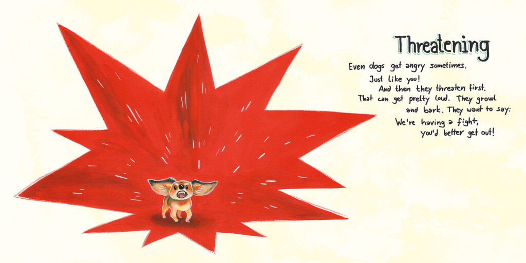 another page from the "the dance of the dogs" picture book